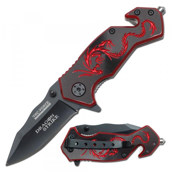 Black and Red Dragon Folding Knife, Small picture