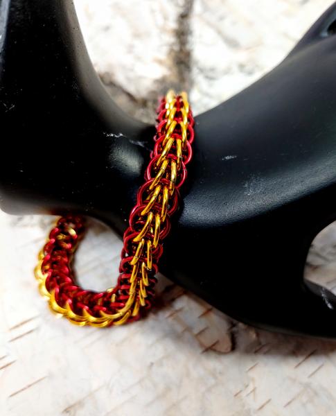 Red and Gold Full Persian Chainmaille Bracelet picture